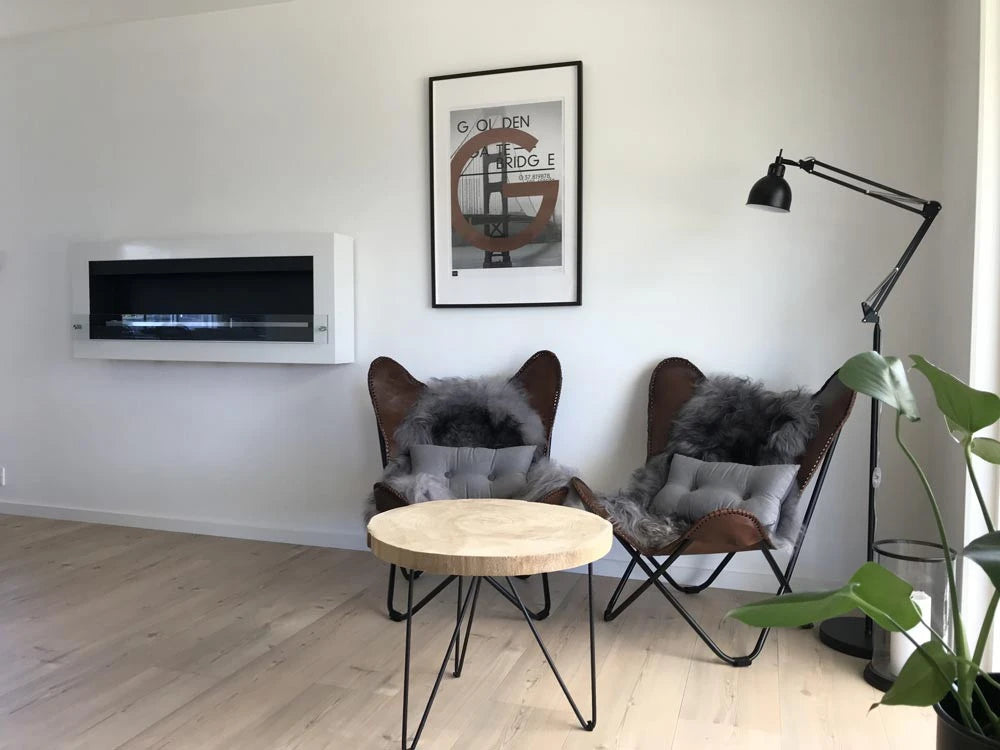 Large Wall Mounted Biofireplace - White
