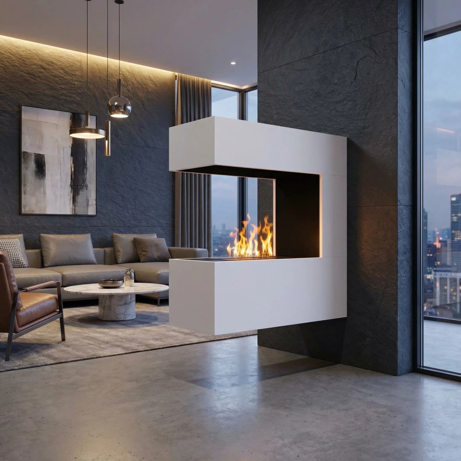 Schiller Wall White - OMC 400 | Wall-mounted Water Vapour Fireplace