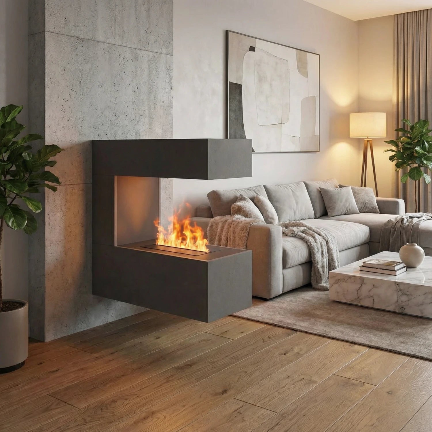 Schiller Wall Grey - OMC 400 | Wall-mounted Water Vapour Fireplace
