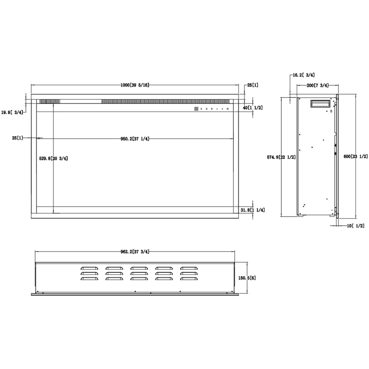 Aflamo 3D Elektromos Kandalló Betét 39" (100 × 60 cm)