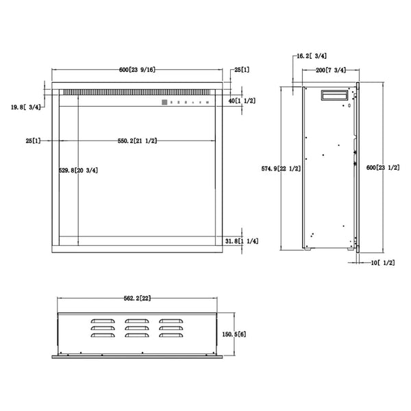 Aflamo 3D elektromos kandalló betét 24" négyzet (60 × 60 cm)