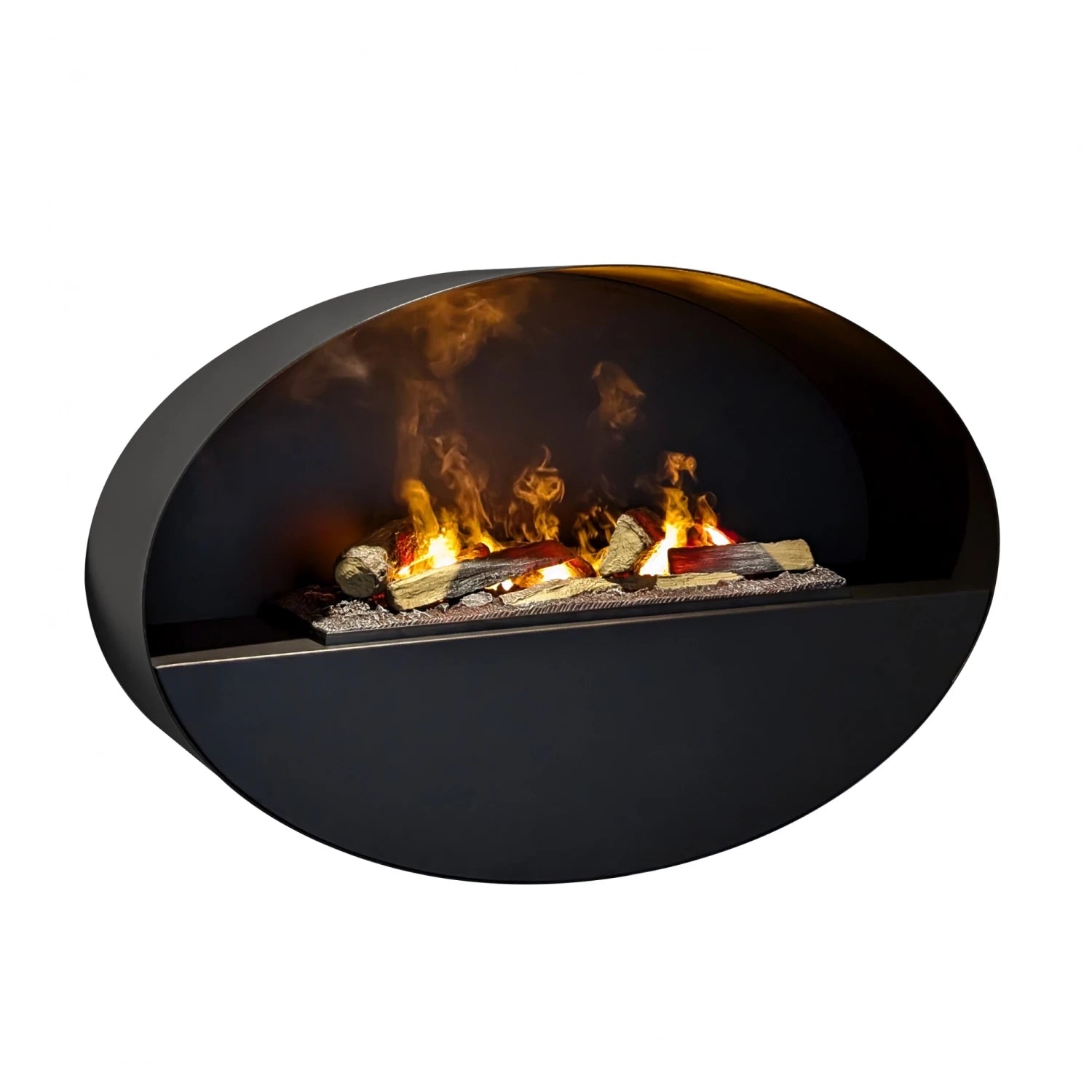 Kjos Wall-Mounted Water Vapour Fireplace - Black