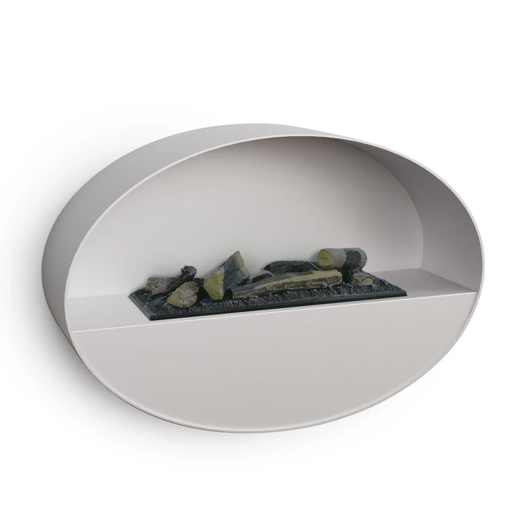 Kjos Wall-Mounted Water Vapour Fireplace - White