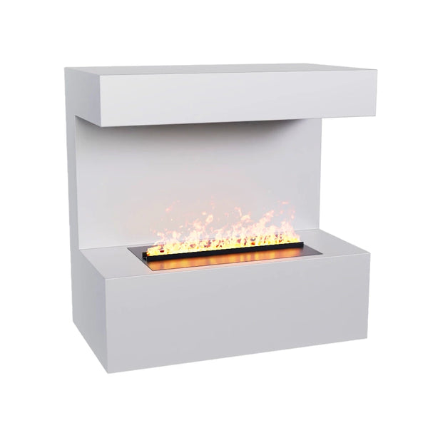 Late Wall-Mounted Water Vapour Fireplace - White