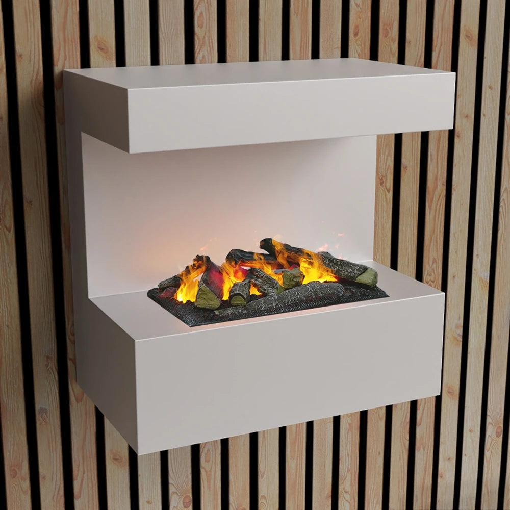 Late Wall-Mounted Water Vapour Fireplace - White