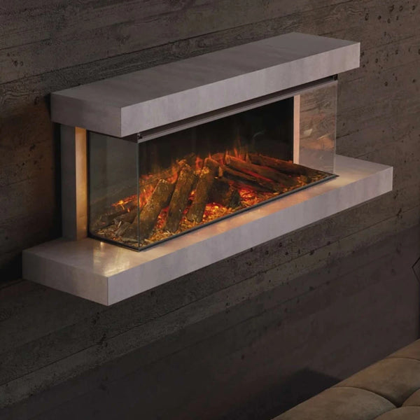 Lumen 870 Wall-Mounted Electric Fireplace – Stone