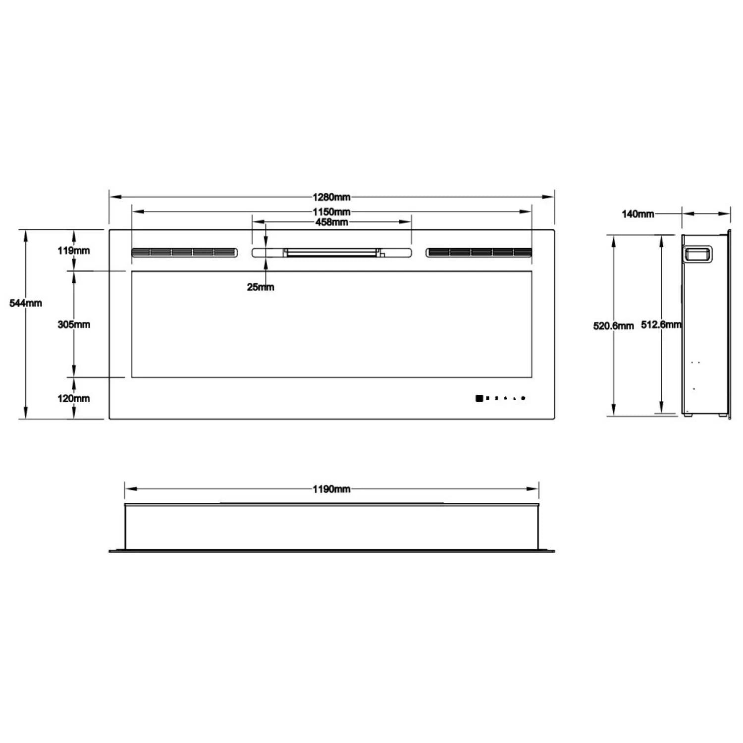 Majestic 50" - 128 cm falra szerelhető elektromos kandalló