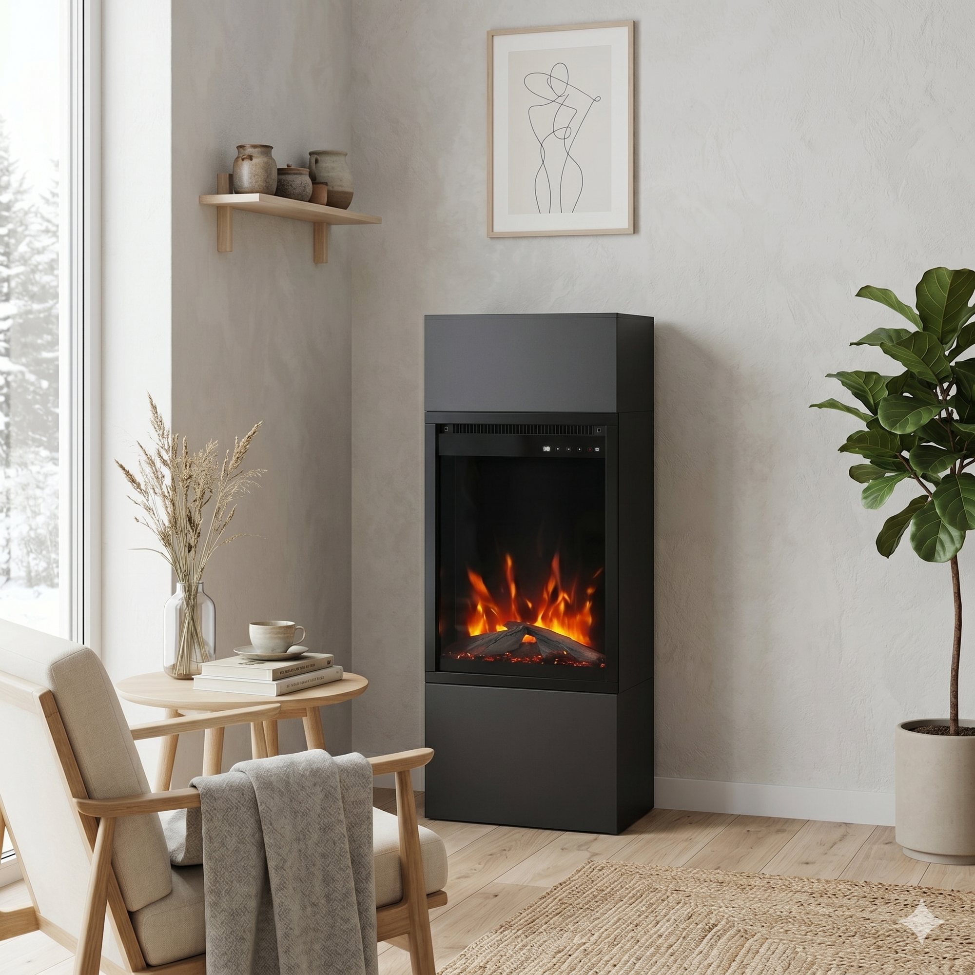 electric vertical fireplace freestanding