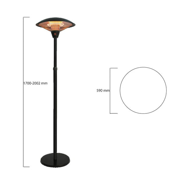 Heater Standing Telescope 900-1200-2100 W Black