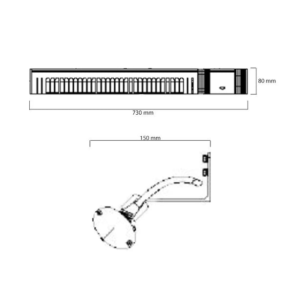 Patio Heater Eco High-line 2000W fekete Heat1-től