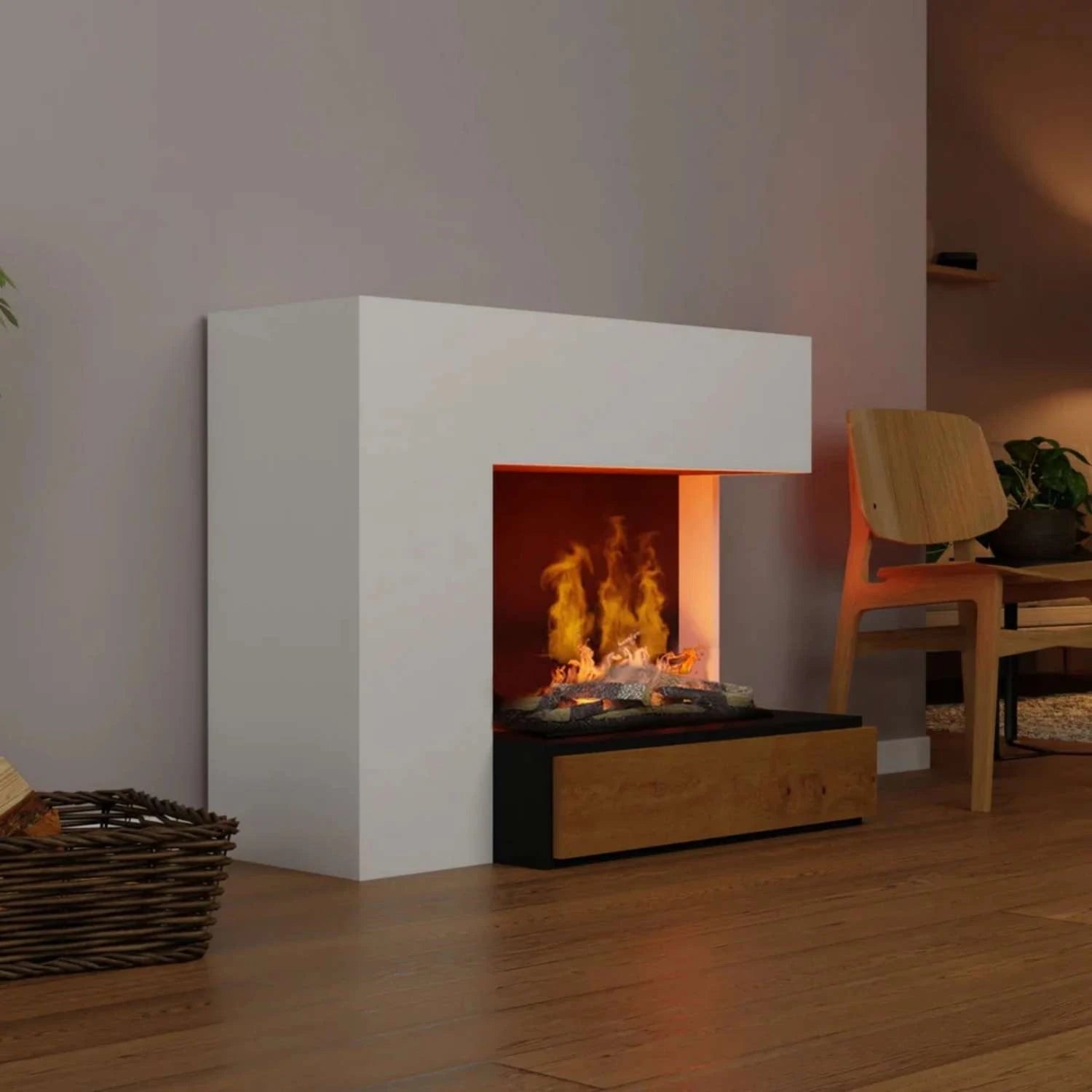 Planck Right-Sided - OMC 600 | Freestanding Water Vapour Fireplace