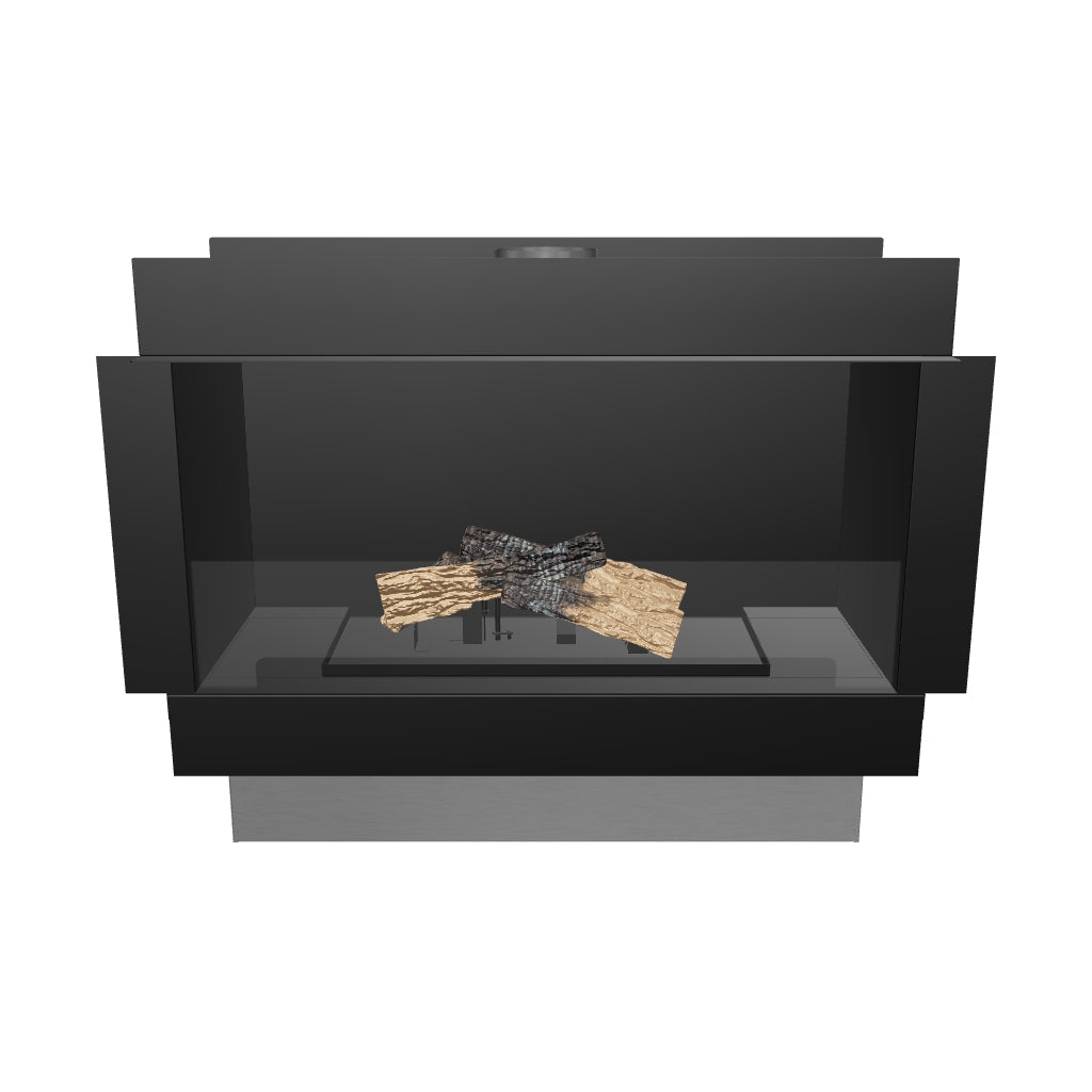 Flogs Box 1000 Single-Sided (Flue Connection) - Bioethanol Fireplace