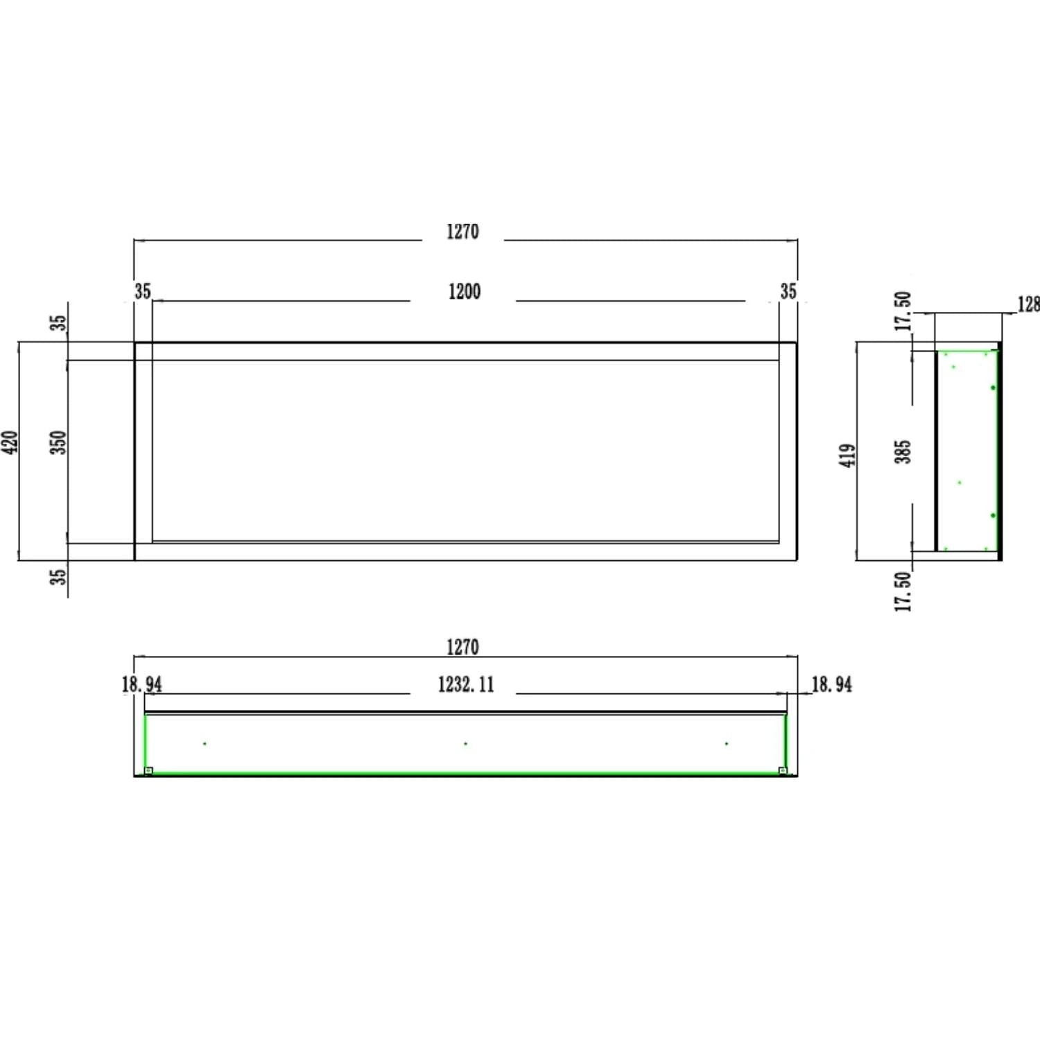Aflamo Pride Slim 127 cm elektromos kandalló