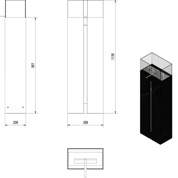 Rondo Bioetanol Kandalló - Fekete
