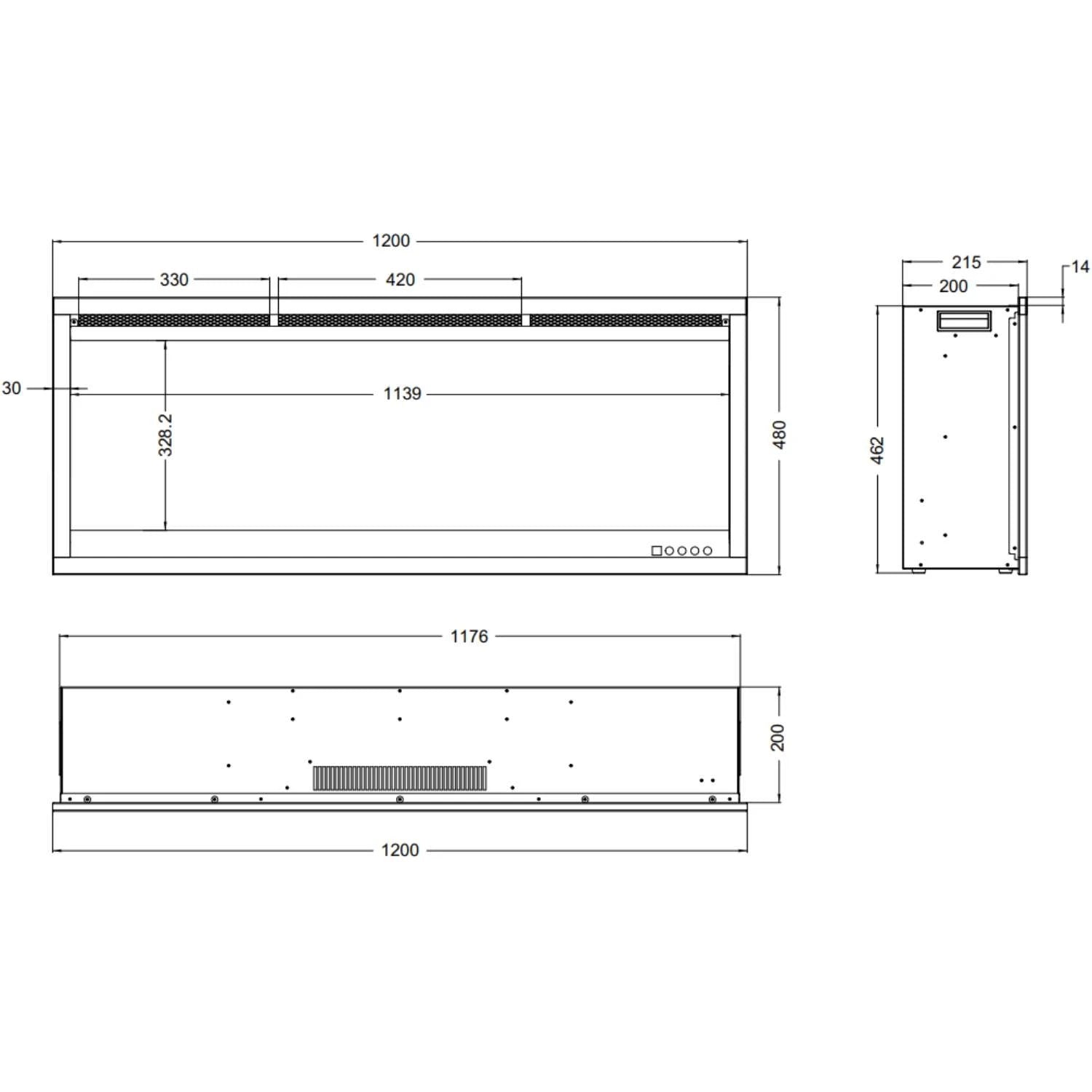 Aflamo Royal 3D 120 cm elektromos kandalló