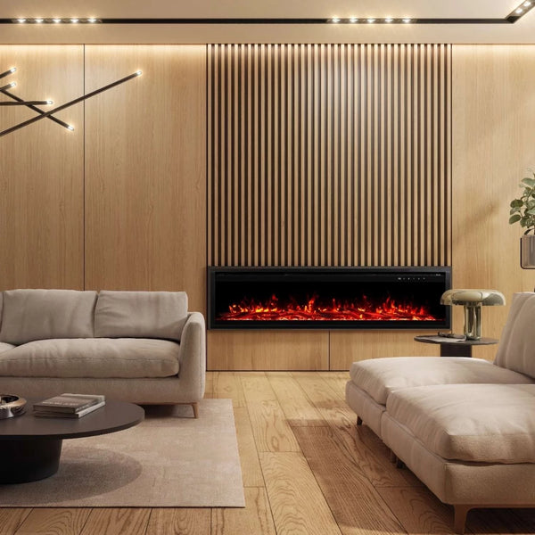 Royal Pro 100 cm Wall-Mounted Electric Fireplace - Black