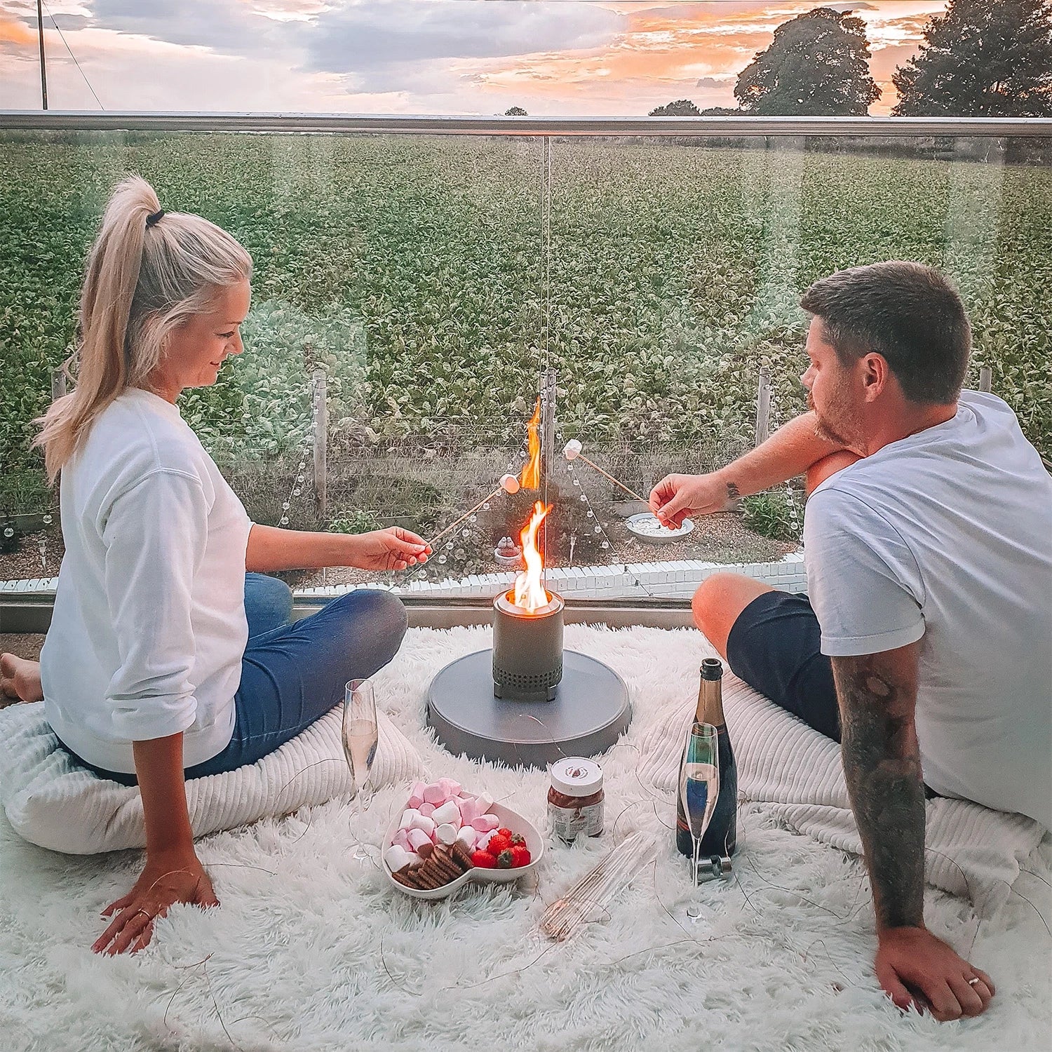 Mesa Deep Olive - Tabletop Fire Pit