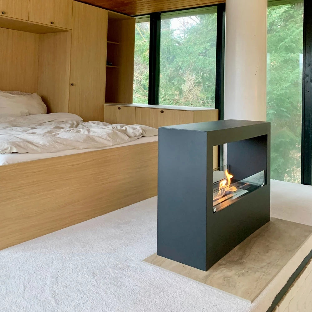 Lansing L - Black Freestanding Bioethanol Fireplace