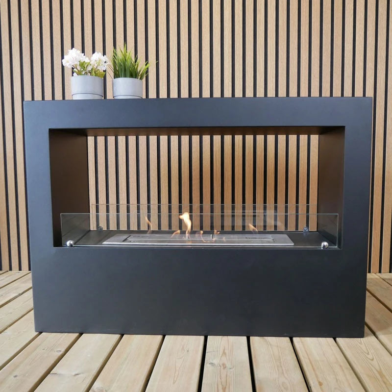 Lansing L - Black Freestanding Bioethanol Fireplace