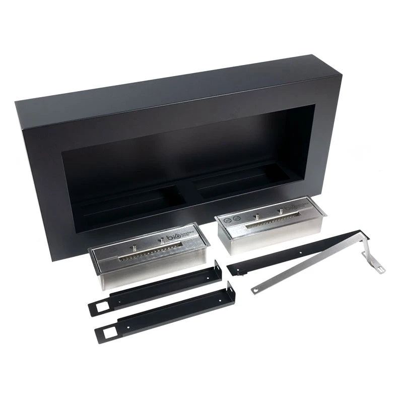 Large Black Biofireplace for Wall Mounting