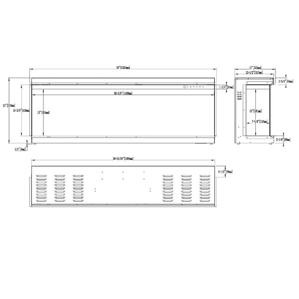 SuperB 60 - 152 cm beépíthető elektromos kandalló
