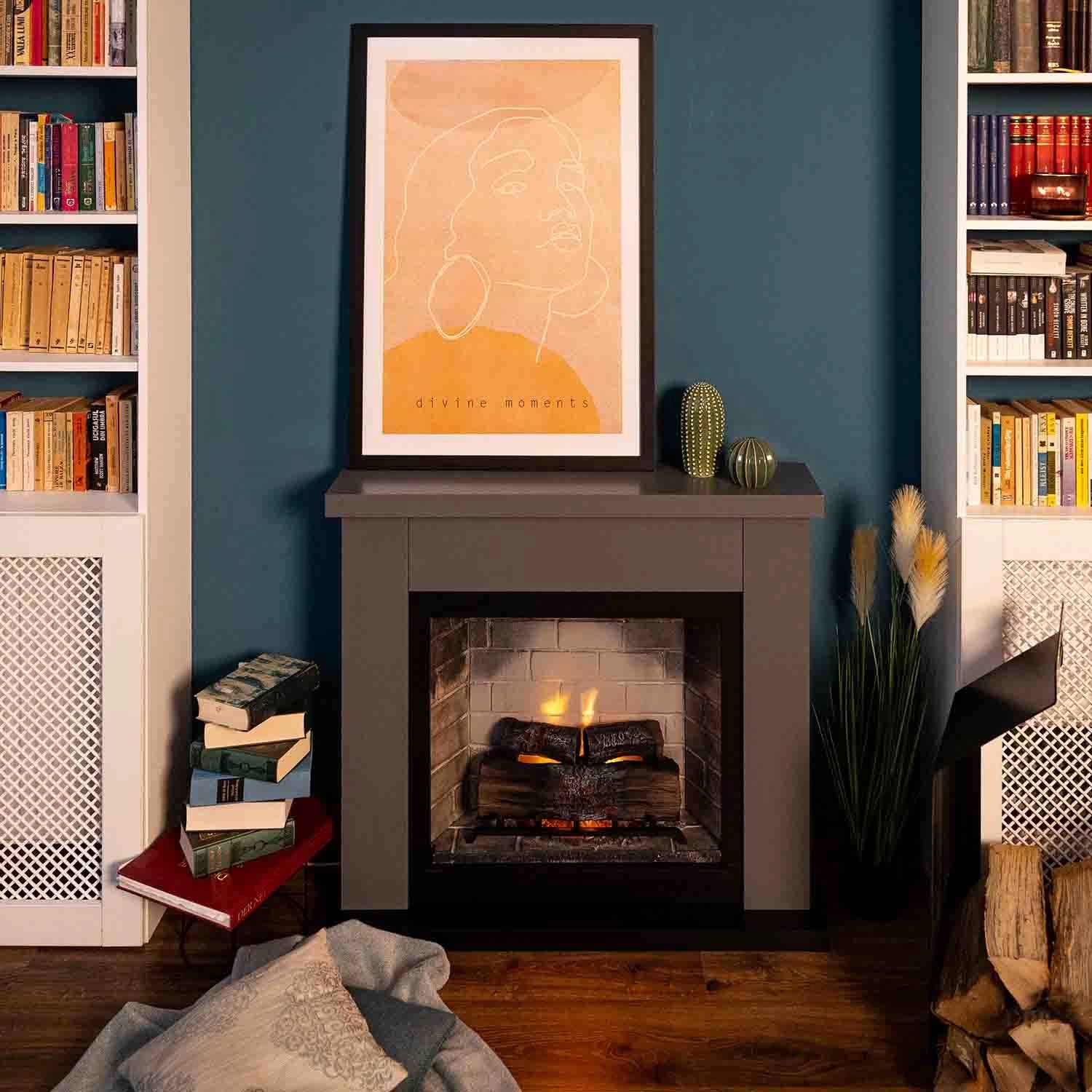 Frode Electric Fireplace - Grey