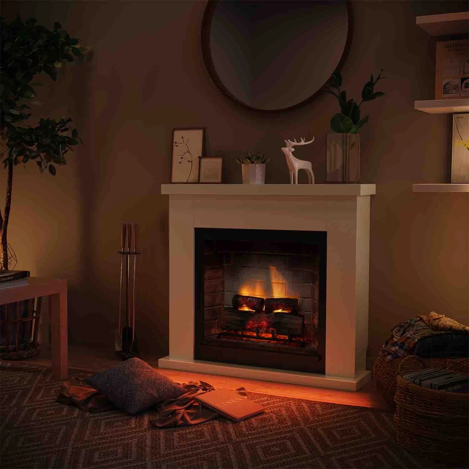 Frode Electric Fireplace - White
