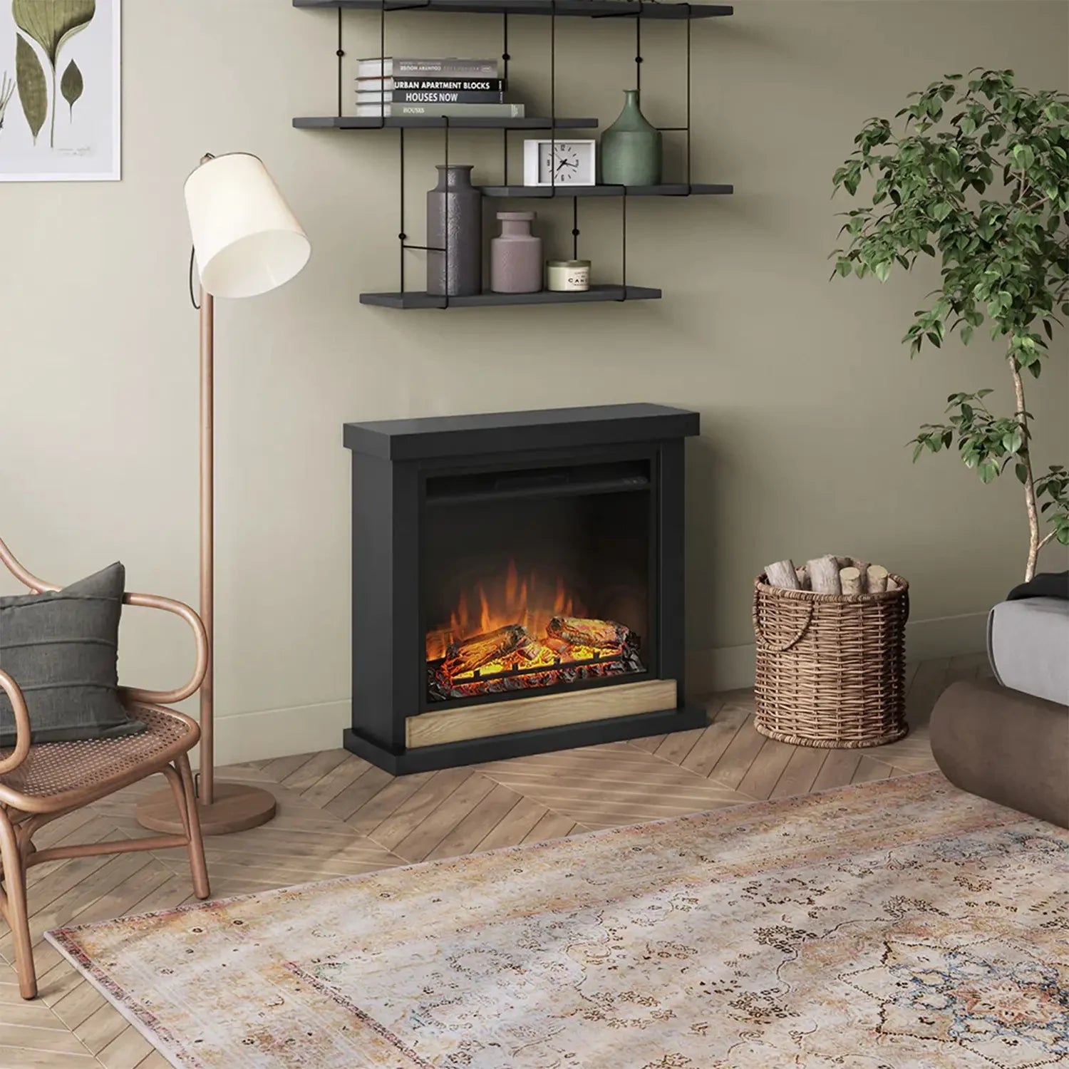 Hagen Electric Fireplace - Black