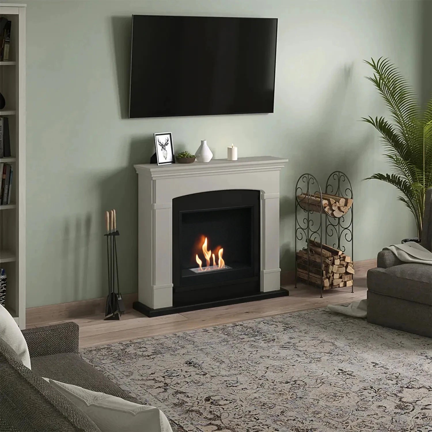 Helmi Bioethanol Fireplace - Beige