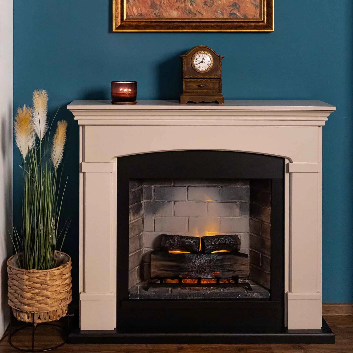 Helmi Electric Fireplace - Beige