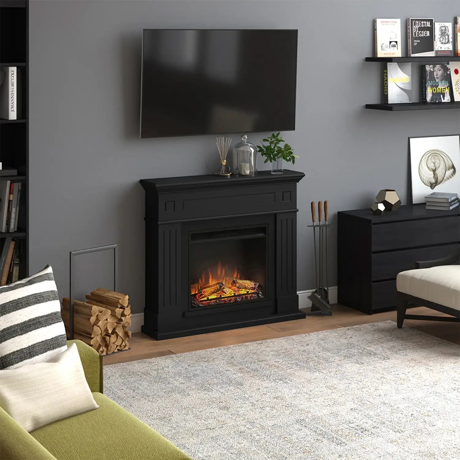 Larsen Electric Fireplace - Black