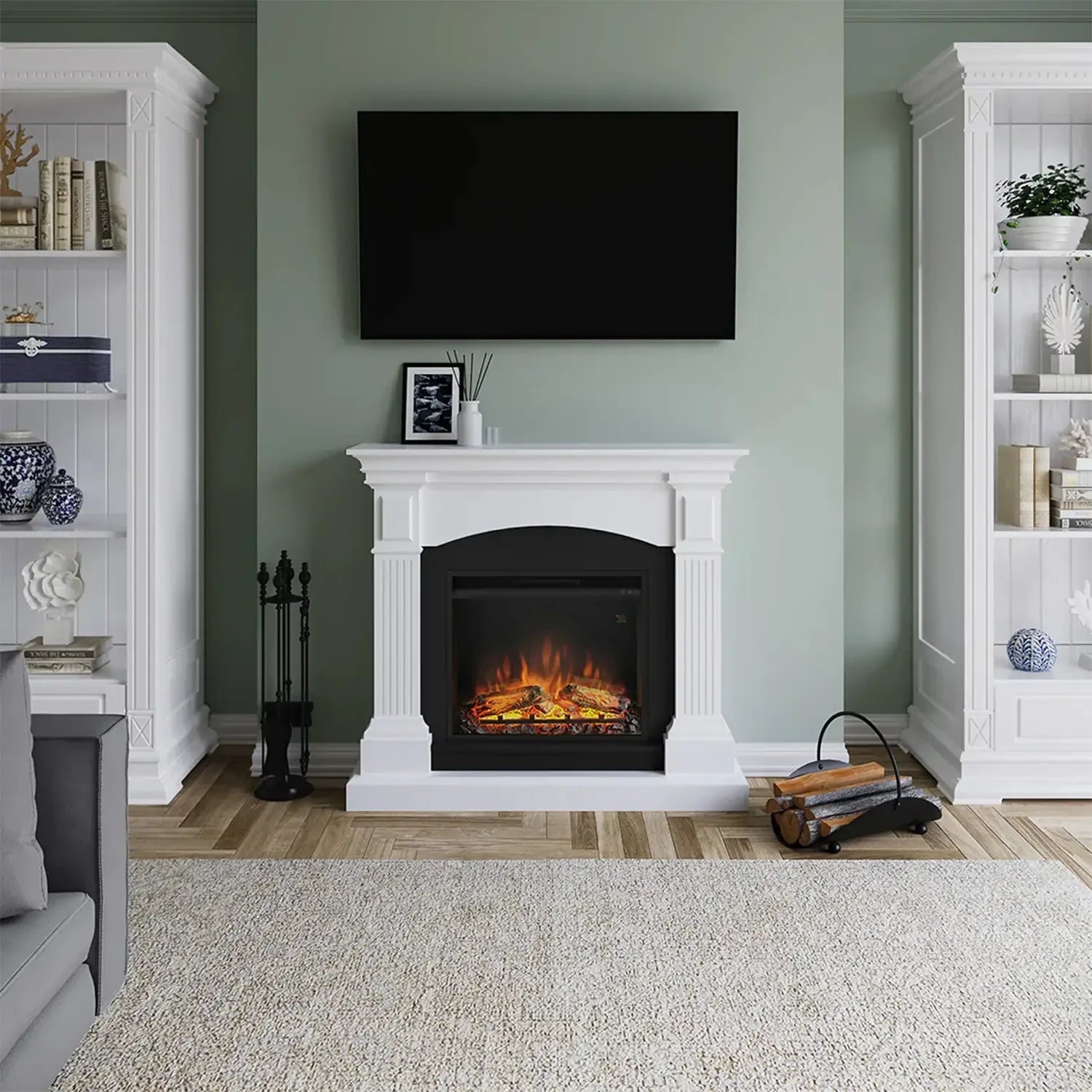 Magna Electric Fireplace - White