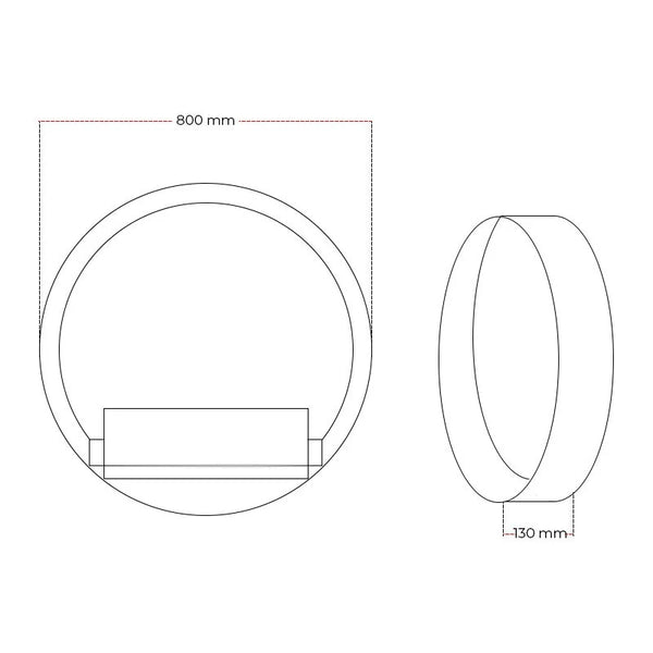 Delaware XL fekete - Ø80 cm