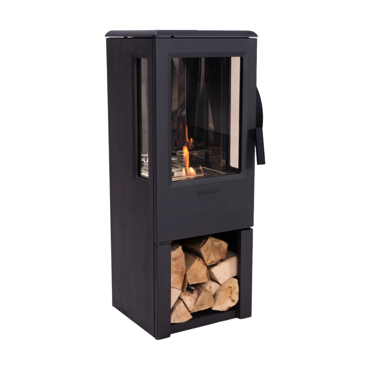 Nobel 90 - Black ethanol fireplace in Cast Iron