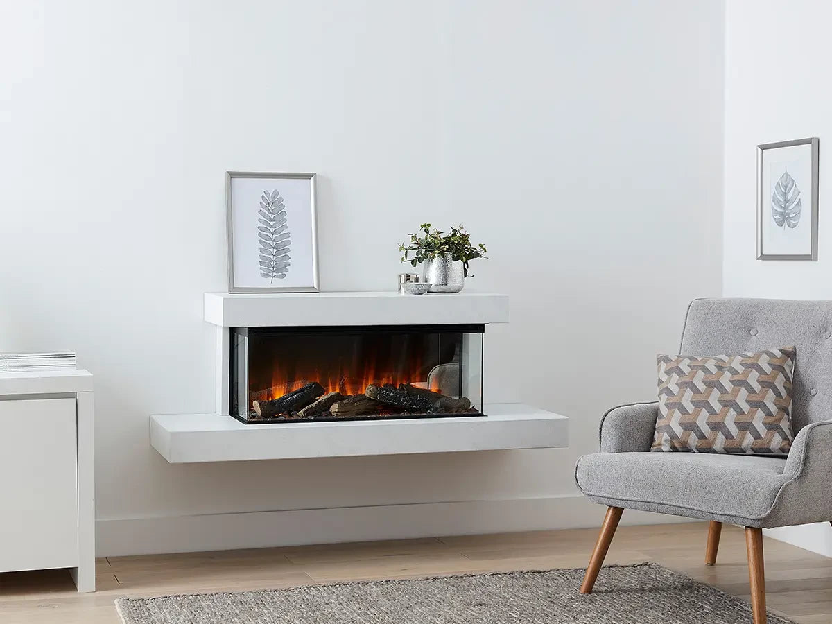 white electric fire